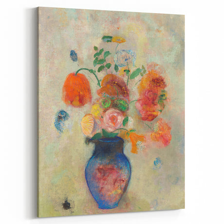 Modern Wall Art: Odilon Redon's Vibrant Floral Vase in Pastel Hues