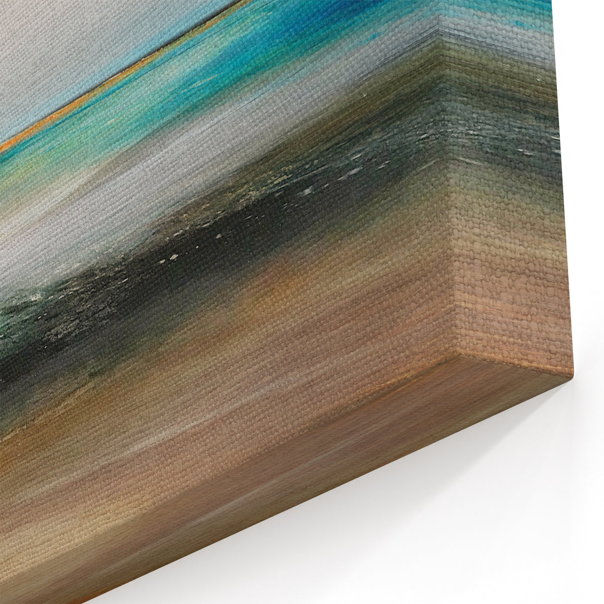 Abstract Coastal Landscape - Aqua Shores and Calm Horizon Wall Art