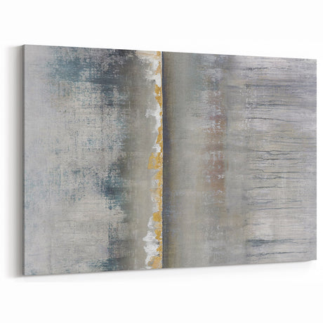 Modern Abstract Canvas - Metallic Gray and Gold Textured Wall Art