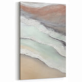 Abstract Scenery Canvas - Coastal Waves in Neutral Tones Wall Art