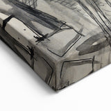 Modern Wall Art - Figures and Cab - Contemporary Abstract Urban Scene