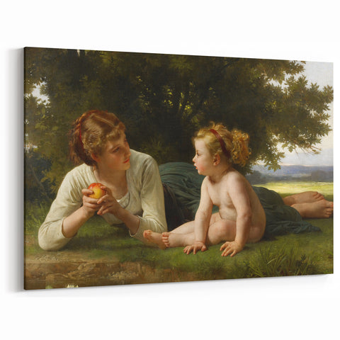 Classical Realism Painting - Temptation (1880) Realism Art Canvas Print