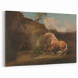 Realistic Horse and Lion Painting - George Stubbs Realism Art Canvas Print