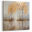 Artistic Landscape Designs - Golden Birch Trees Abstract Canvas Print