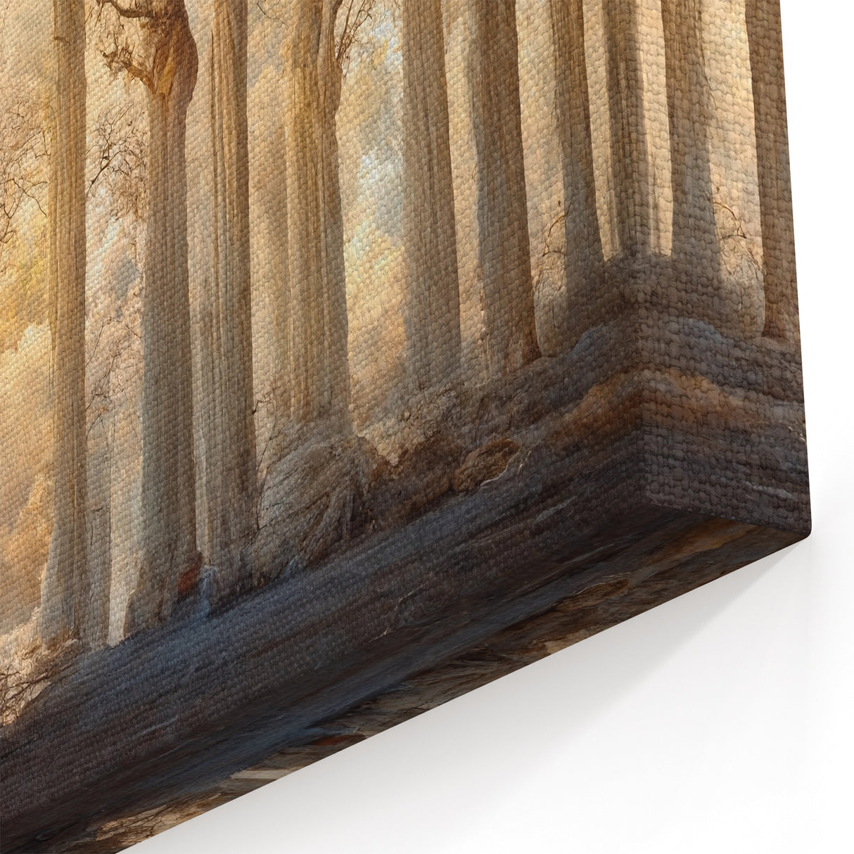 Abstract Nature Wall Art - Enchanted Forest with Golden Light Canvas