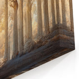 Abstract Nature Wall Art - Enchanted Forest with Golden Light Canvas