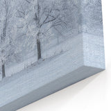 Winter Wonderland Abstract Landscape Wall Art - Frosty Trees Canvas