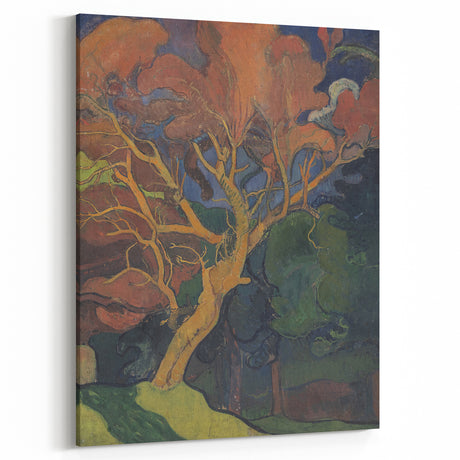 Modern Wall Art - Vibrant Forest Interior with Tree - Contemporary Print