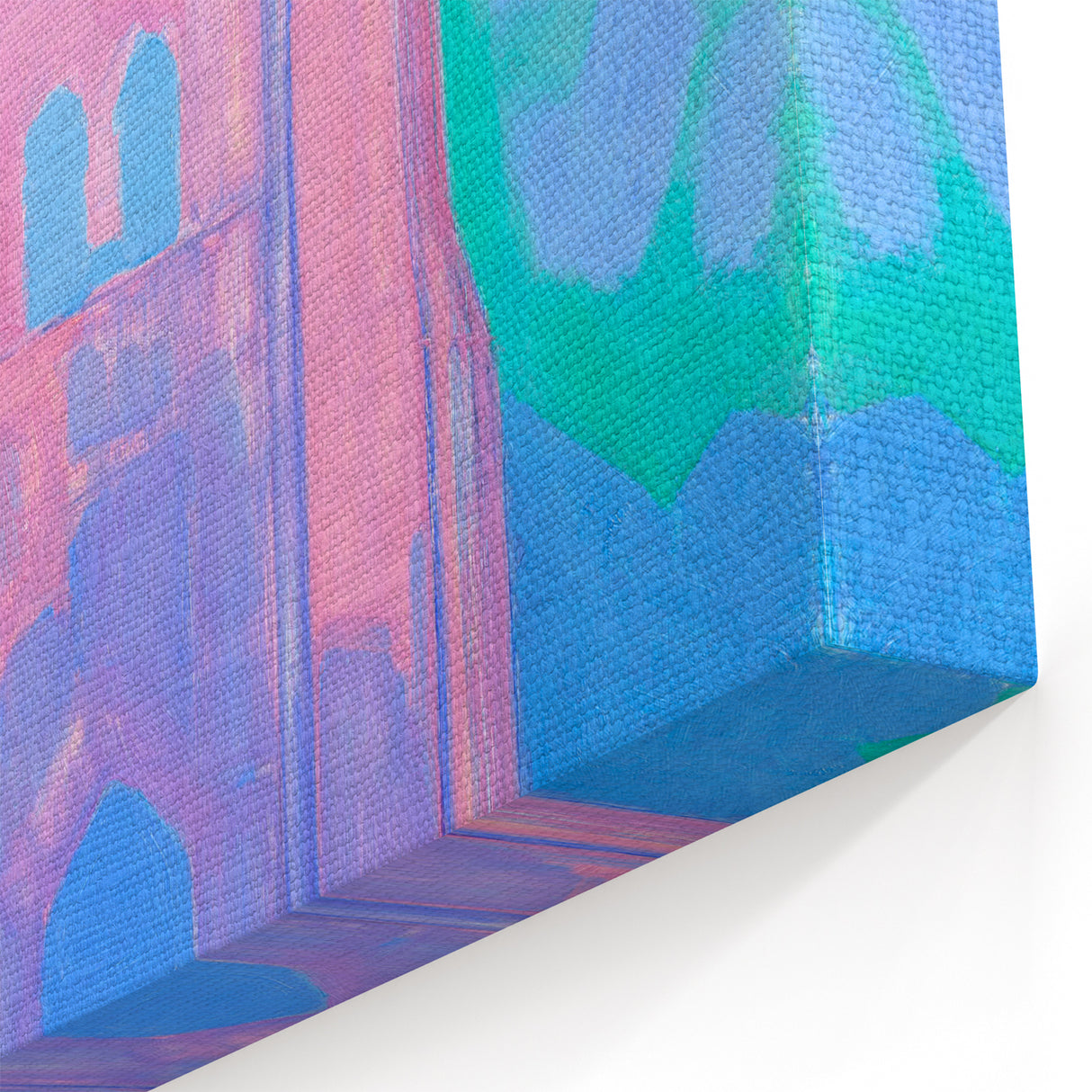Modern Wall Art - Abstract Church Tower Scene - Vibrant Colorful Print