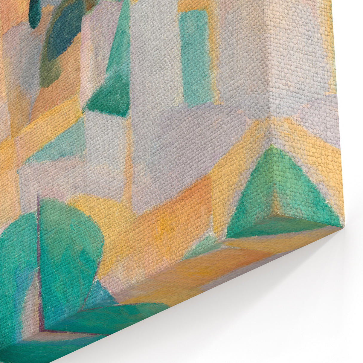 Modern Wall Art – Abstract Geometric Landscape with Soft Pastel Tones