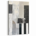 Minimalist Textured Abstract Art - Black White Gray Geometric Canvas