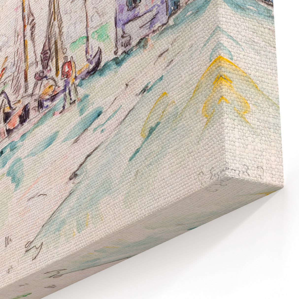 Venetian Serenity: Modern Wall Art - Abstract Waterfront Scene