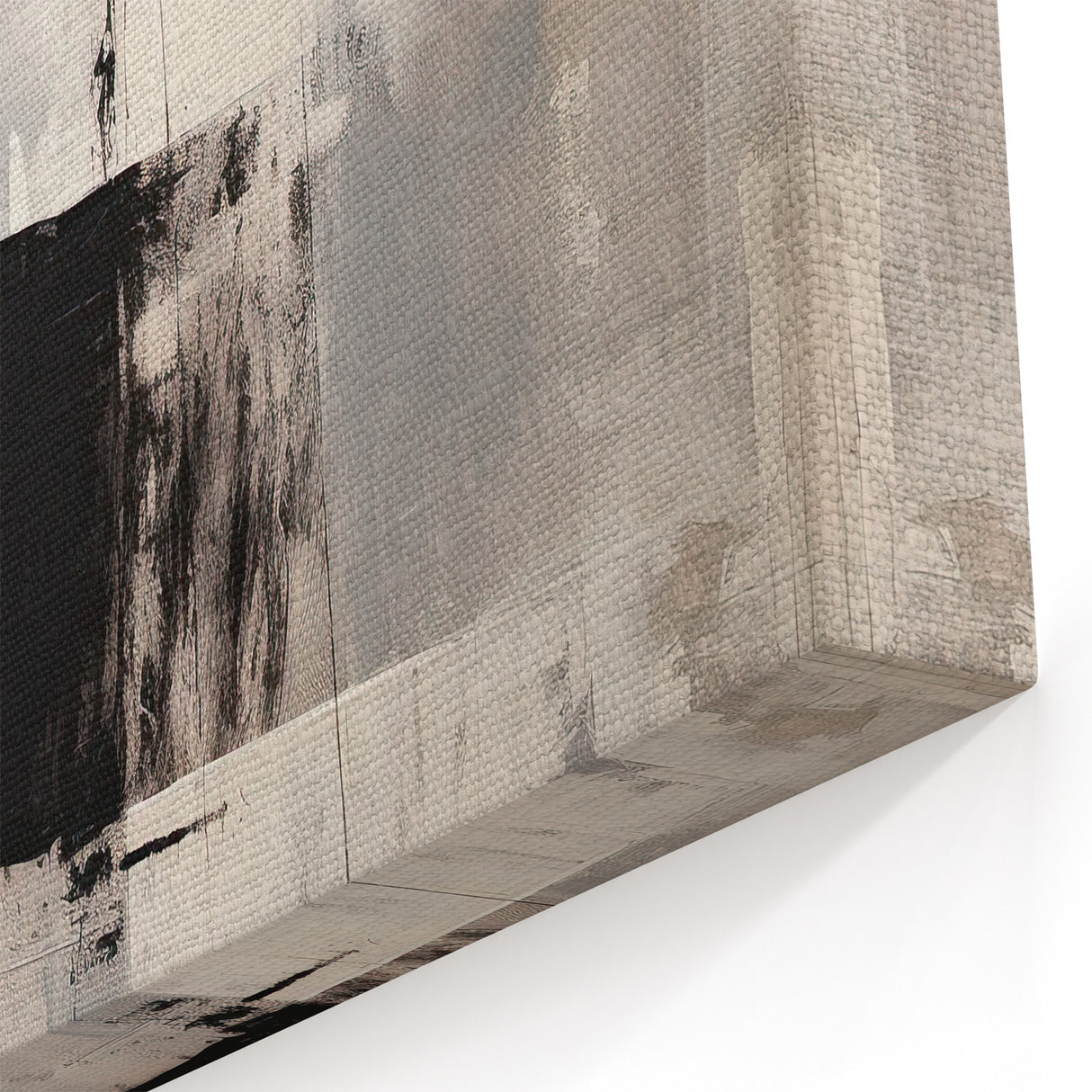 Red Bold Color Block Abstract Art - Black and Gray Modern Canvas