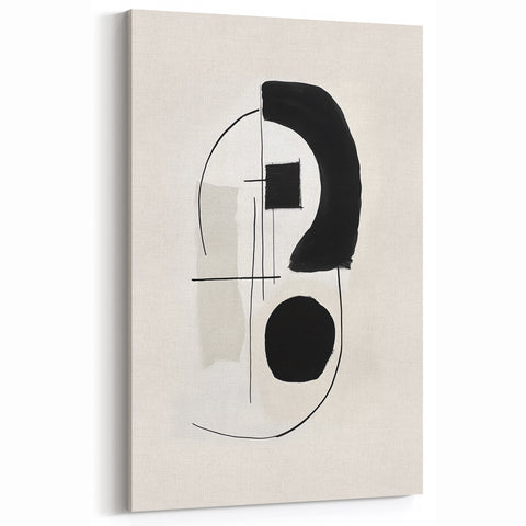 Monochrome Geometric Art - Modern Minimalist Abstract Wall Design