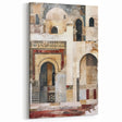 Intricate Archway Abstract Architecture Canvas - Beige and Green Wall Art