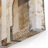 Intricate Archway Abstract Architecture Canvas - Beige and Green Wall Art