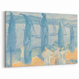 Serene Lakeside Promenade - Modern Wall Art with Pointillist Style
