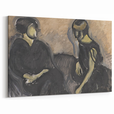Expressionist Portrait - Modern Wall Art of Two Figures in Black