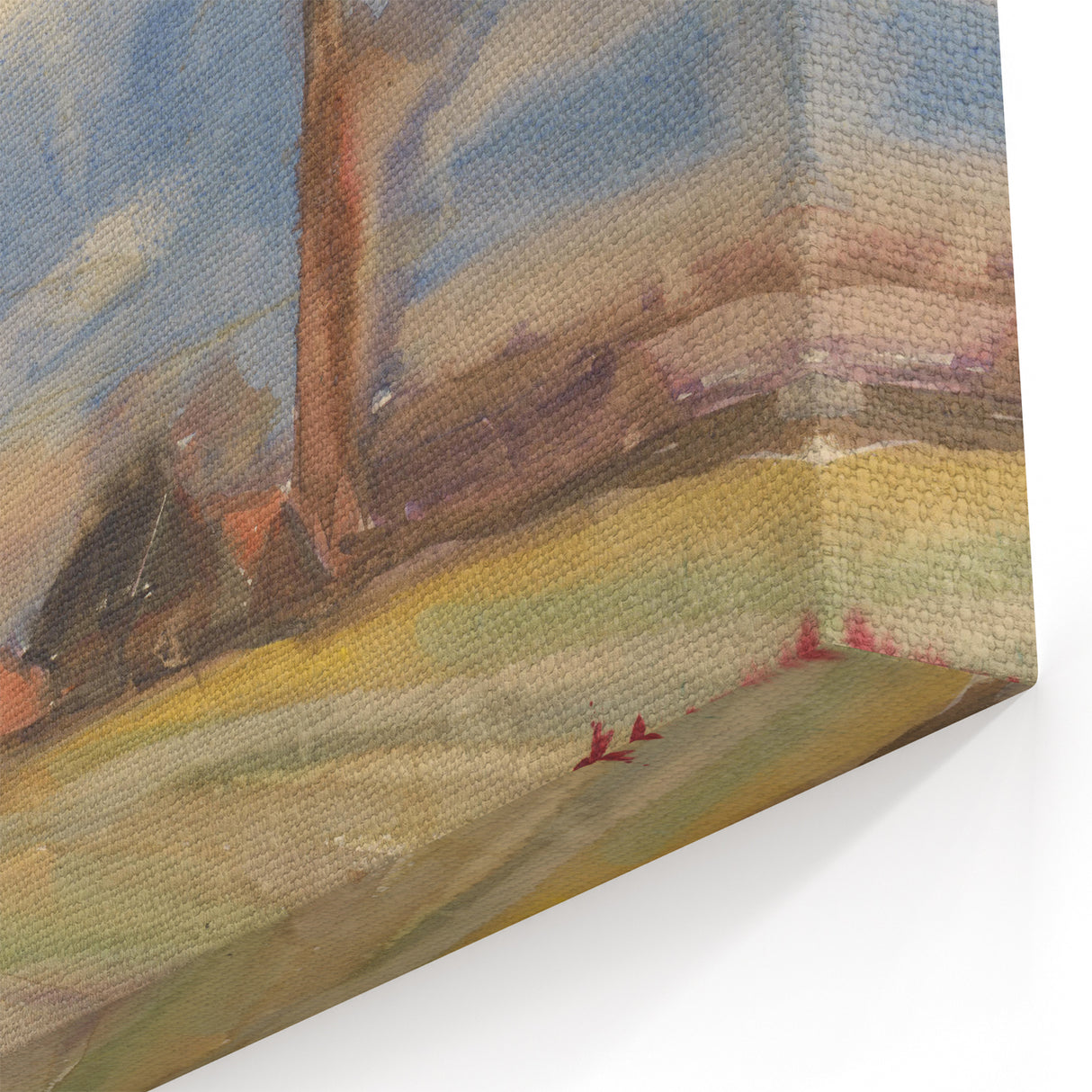 Countryside Landscape - Modern Wall Art of Fields and Village Scene