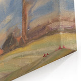 Countryside Landscape - Modern Wall Art of Fields and Village Scene