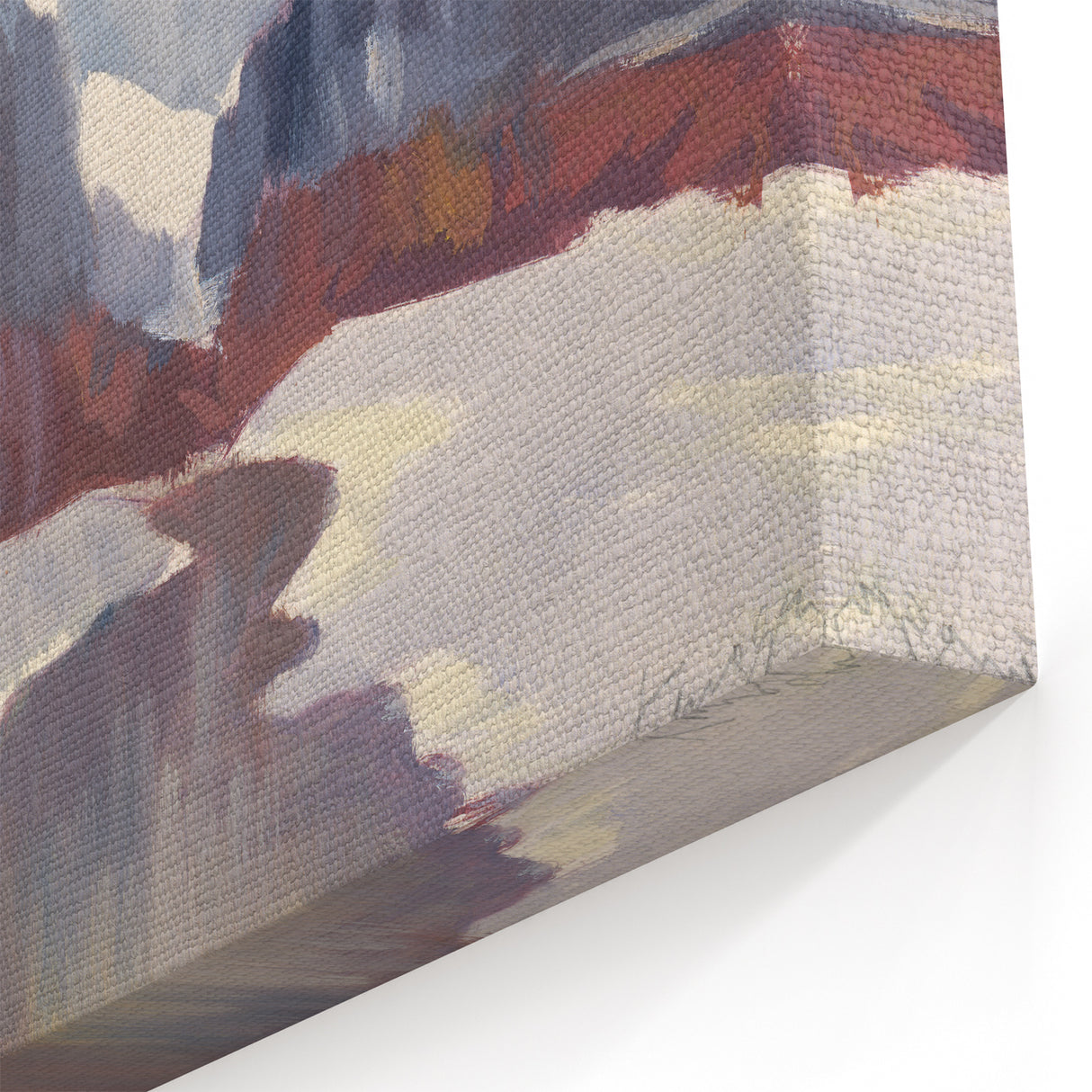 Winter Mountain Stream - Modern Wall Art of Snowy Landscape Scene