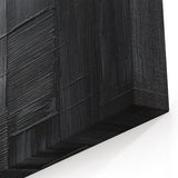 Textured Black and Gray Minimalist Art - Modern Abstract Oil Painting