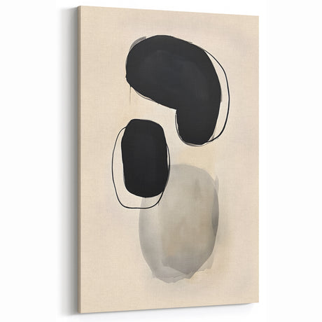 Minimalist Black and Gray Abstract Art - Modern Geometric Wall Decor