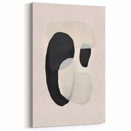 Minimalist Black and Beige Abstract Art - Modern Geometric Illustration