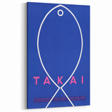 Minimalist Fish Outline - Modern Wall Art with Bold Blue Graphic Design