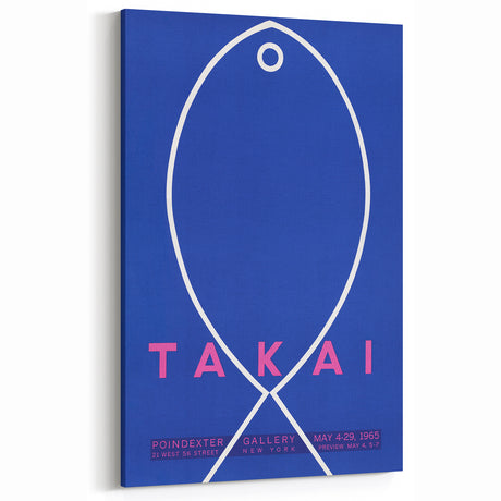 Minimalist Fish Outline - Modern Wall Art with Bold Blue Graphic Design