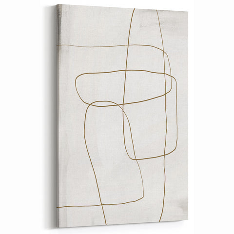 Minimalist Line Art in Beige and White - Modern Abstract Wall Decor