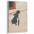 Vintage Street Scene - Modern Wall Art of Little Laundress in Paris