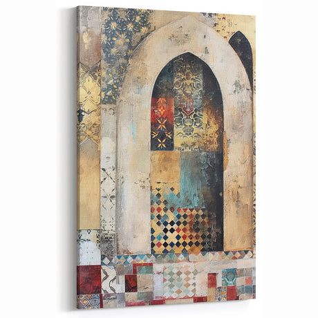 Colorful Geometric Abstract Architecture Art – Unique Canvas Decor