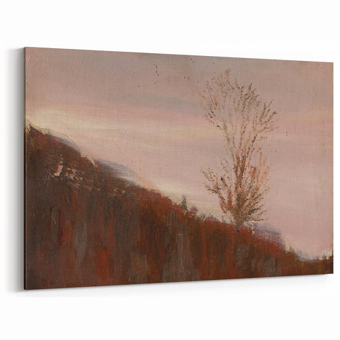 Impressionism Wall Art - Autumn Hillside Tree Landscape, Framed Print