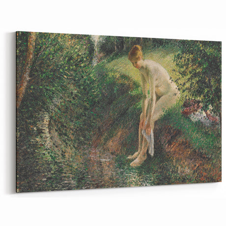 Impressionist Wall Art - Pissarro's Bather in the Woods, Framed Print