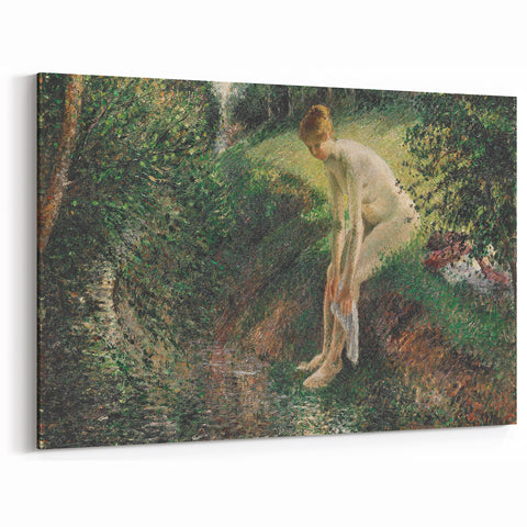 Impressionist Wall Art - Pissarro's Bather in the Woods, Framed Print