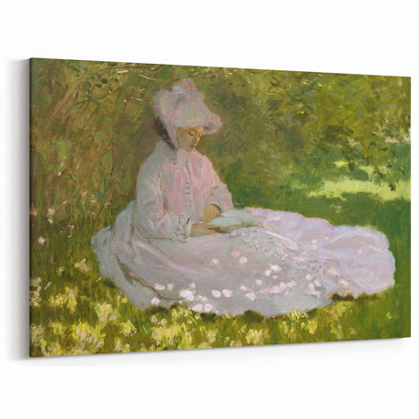 Impressionist Garden Scene - Monet's Springtime, Elegant Framed Print