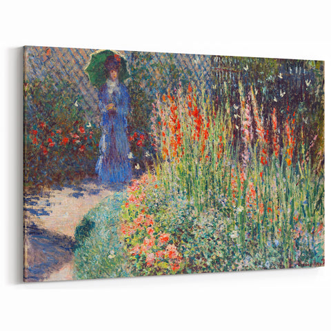 Claude Monet's Rounded Flower Bed - Impressionist Garden Wall Art Print