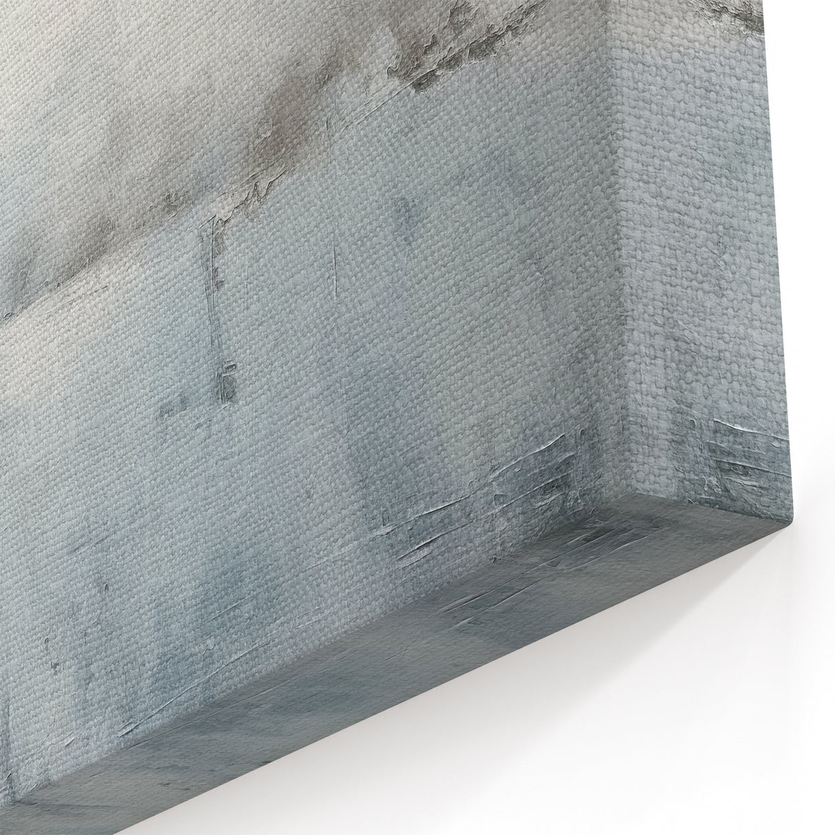 Minimalist Strokes and Lines Abstract Art – Light Gray and Blue Canvas