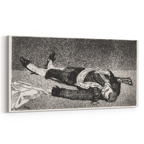 Édouard Manet's Dead Toreador - Dramatic Black and White Art Print