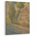 Lajos Csordák's By the Water - Rustic Impressionist Landscape Painting