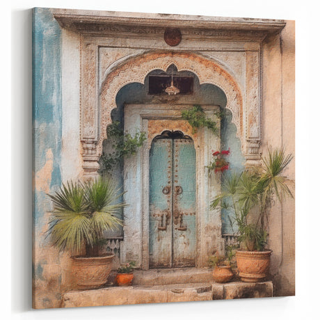 Elegant Indian Door Wall Art – Heritage Botanical Decor