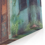 Traditional Indian Door Canvas Art – Rustic Botanical Decor