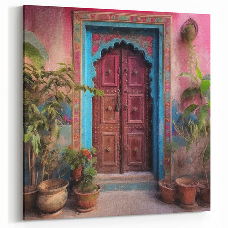Colorful Indian Door Wall Art – Vibrant Heritage Decor