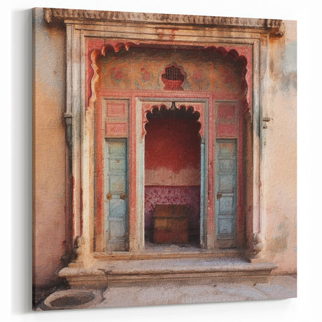 Vintage Indian Door Canvas Art – Elegant Heritage Decor