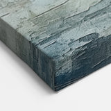 Calming Blue and Beige Abstract Landscape Art – Textured Canvas Print