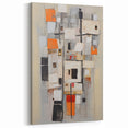 Modern Geometric Abstract Strokes - Orange, Black, and Beige Wall Art