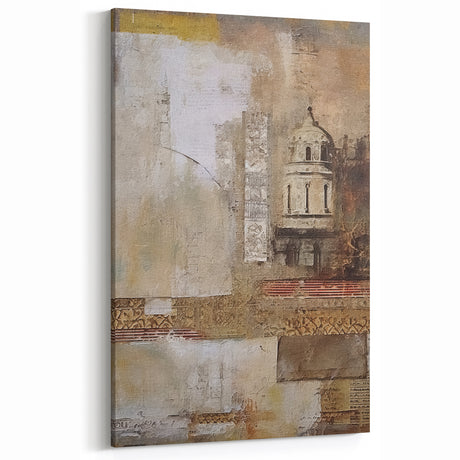 Textured Abstract Architecture Art Print – Vintage-Inspired Wall Decor