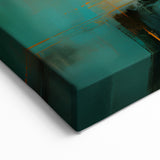 Vibrant Abstract Strokes - Teal, Orange, and Beige Modern Wall Art
