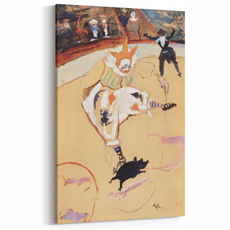 At the Circus - Playful Clown Art Print by Henri de Toulouse-Lautrec